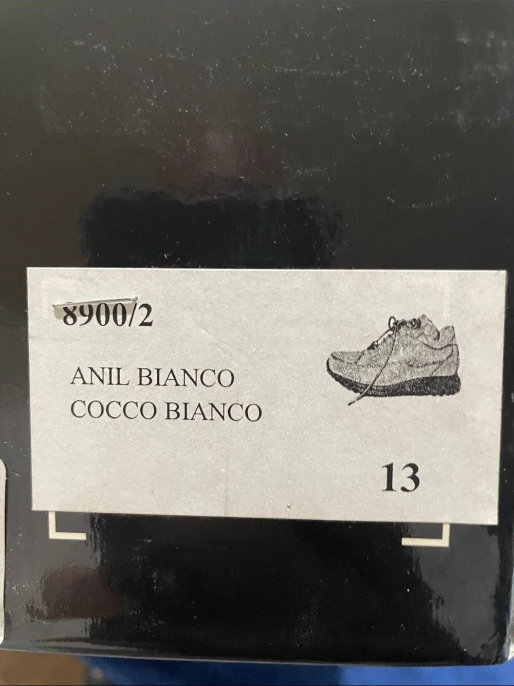 Mauri Napa white Leather and crocodile skin sneakers, size 13, in box.